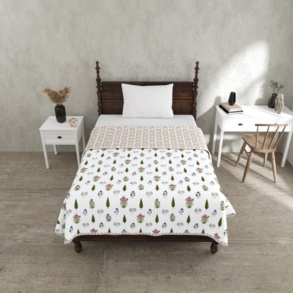Green Calm Pure Cotton Single Bed Dohar